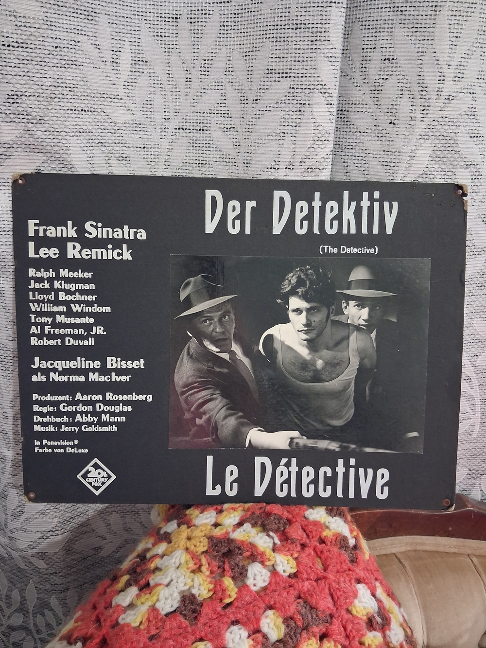 Original 1968 Der Detektiv Le Détective Frank Sinatra Cinema Cardboard Poster